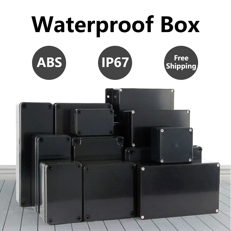 Mejor Compra Caja de Seguridad Electrónica de plástico ABS, caja de empalme de alambre negro, organizador de plástico resistente al agua IP67 qxQKMLdAyMZ