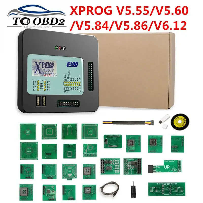 Kopen Nieuwste X Prog M Xprog M V5.55 V5.60 V5.84 V5.86 V6.12 Ecu Chip Tunning Programmeur X Prog M Box 5.55 XPROG M Zonder Usb Dongle