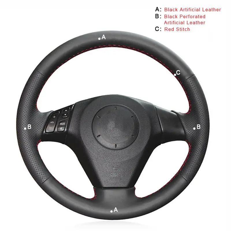 Авто оплетка на руле Крышка для Mazda 3 Axela 2004-2009 Mazda 5 2004-2010 Mazda 6 Atenza Mazda MPV стильные авточехлы - Название цвета: Artificial Leather