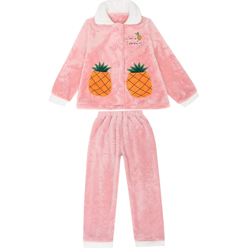 

Children Pajamas Baby Clothing Set Kids Girl Warm Sets Winter New Printing Girls Plush Thickened Kids Baby Clothing Set 4-12Y