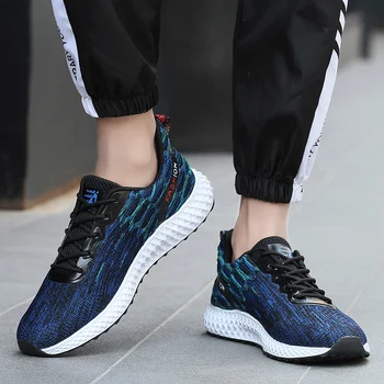 

2019 Fashion Men Shoes Mesh Breathable Casual Weaving Light Soft Black Slipon Mens Shoe Male Trainers Human Race S3466-3490