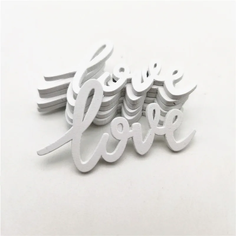 55mm Love Letters Wooden Shabby Chic Card Craft Embellishment Confetti Wedding 