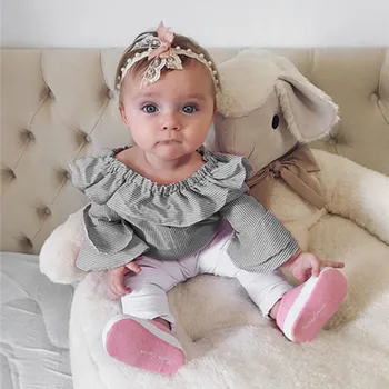 

Fashion Girls Summer Clothes Set Infant Baby Clothing Set Girls Summer 2 Piece Striped Off Shoulder Pants Toddler Girls Outfits