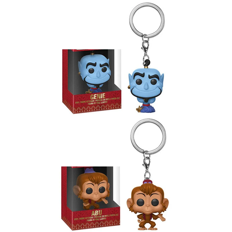 FUNKO Disney мультфильм Карманный Брелок Aladdin &amp Genie Abu виниловые экшн-фигурки