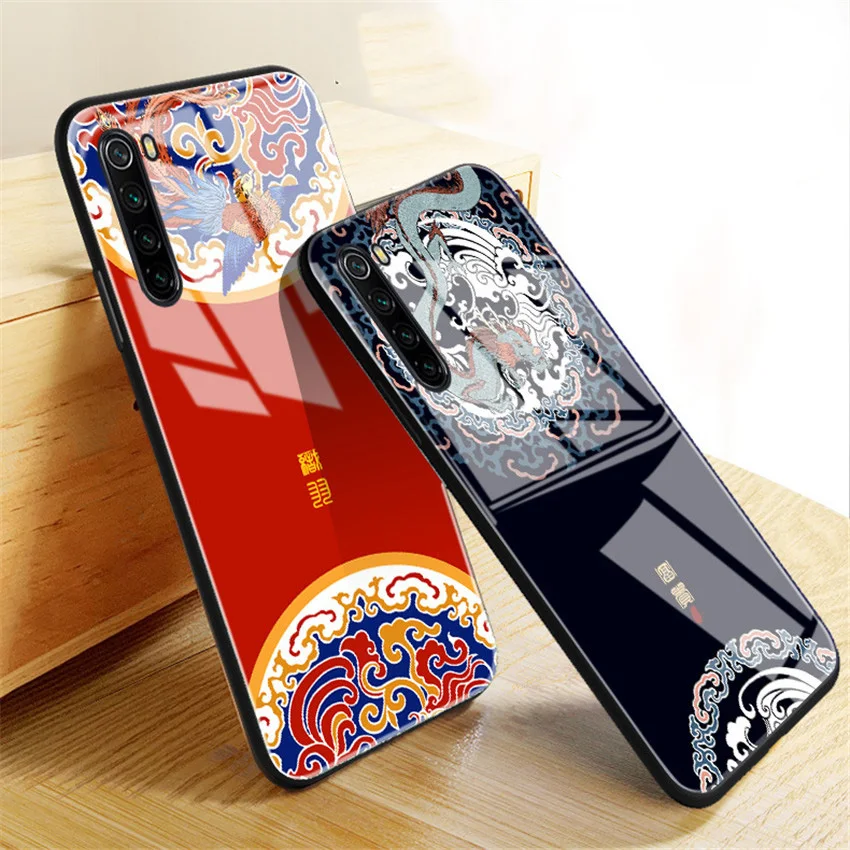 Aixuan Glass Case For Xiaomi redmi note 8 pro 7 painted Tempered Silicon Protective full Cover Cases | Мобильные телефоны и
