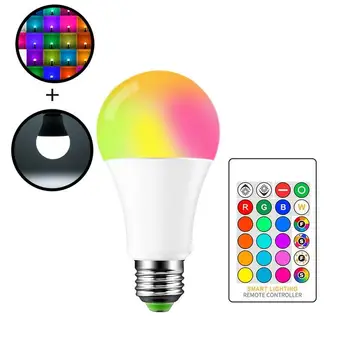

3W E27 LED Bulb RGB + White 16 Color LED Lamp AC85-265V Changeable RGB Bulb Light With Remote Control + Memory Function