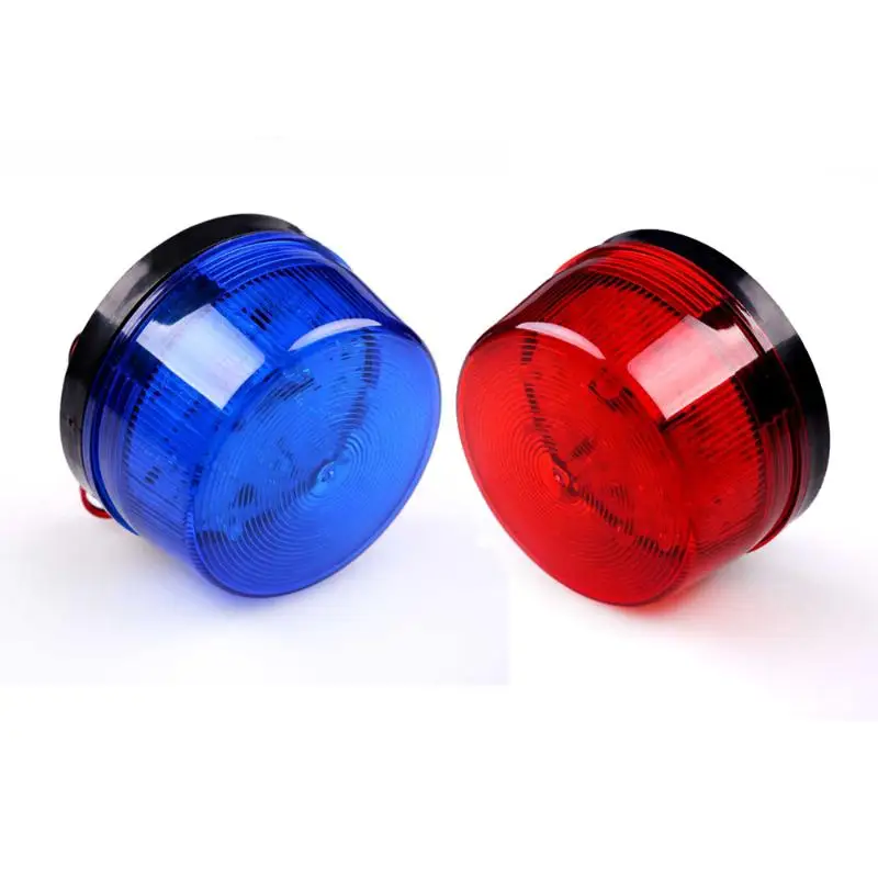 

7.2cmX 4cm 12V Security Alarm Strobe Signal Warning Siren LED Lamp Flashing Light Sensors Blue Red Flashing Light for Police