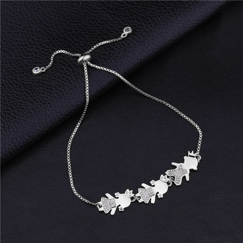 White Gold Juya, модные парные принадлежности для браслетов, микро проложенный циркон, Mama Love Boy Girl, очаровательные браслеты для женщин, мама, рождественский подарок, браслет - Окраска металла: White Gold