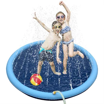 

59Inch Water Sprinkler Pad For Kids Pets Dogs Outdoor Sprinkler Water Play Mat Dog Bath Pool PVC Pet Water Spray Mat