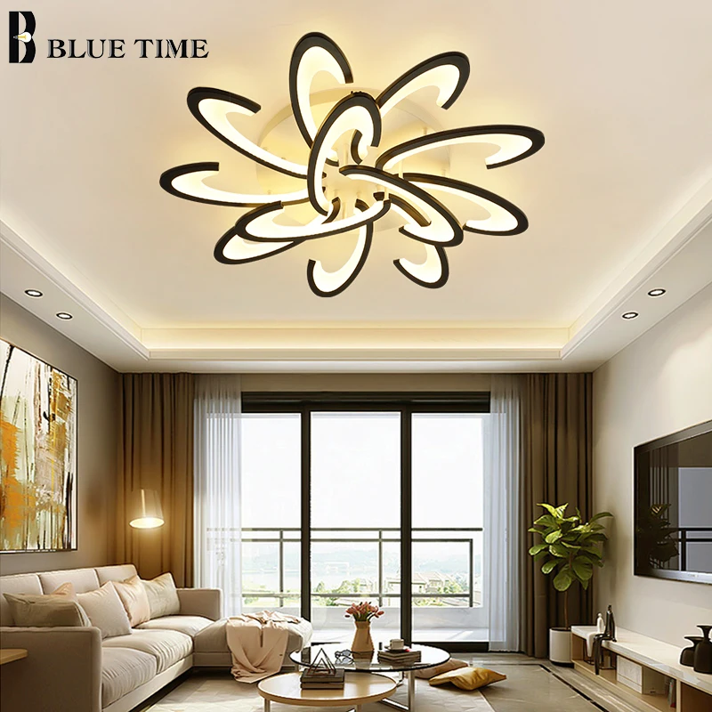 

Modern Led Ceiling Light Black White Frame Home Ceiling Lamp for Living room Dining room Kitchen Bedroom Lamp Lighting Fixtures
