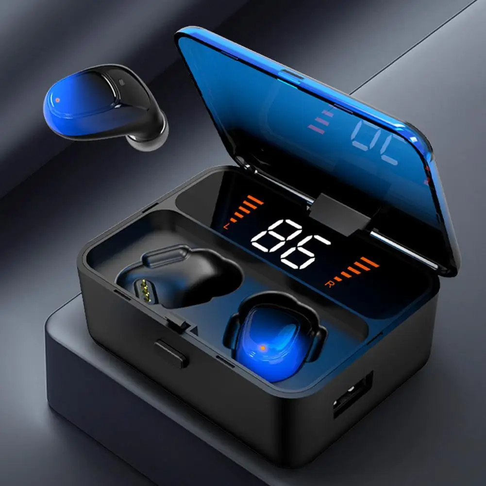 Jacom ES01 TWS Bluetooth наушники V5.0 беспроводные наушники 9D стерео Спорт водонепроницаемый гарнитура handsfree Светодиодный дисплей питания