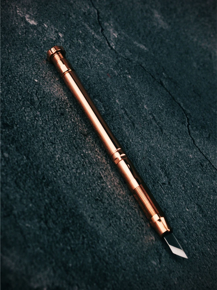 

EDC Portable Brass Pen Knife Engraving Knife Powder Steel CPM 3V Knife