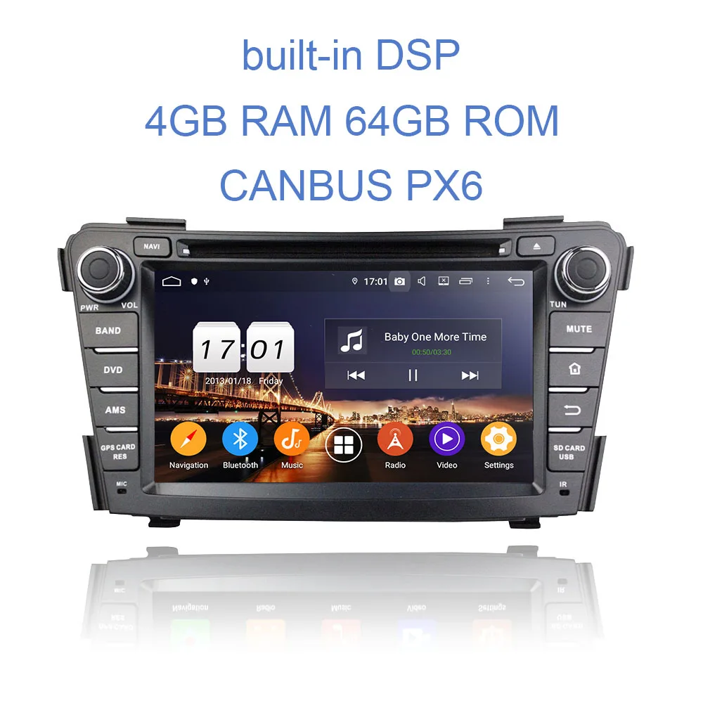DSP ips 2 din Android 9,0 8 ядерный 4G ram автомобильный dvd-плеер gps RDS Авторадио wifi Bluetooth 4,2 для hyundai IX45 Santa Fe 2013 - Цвет: PX6 32GB ROM canbus