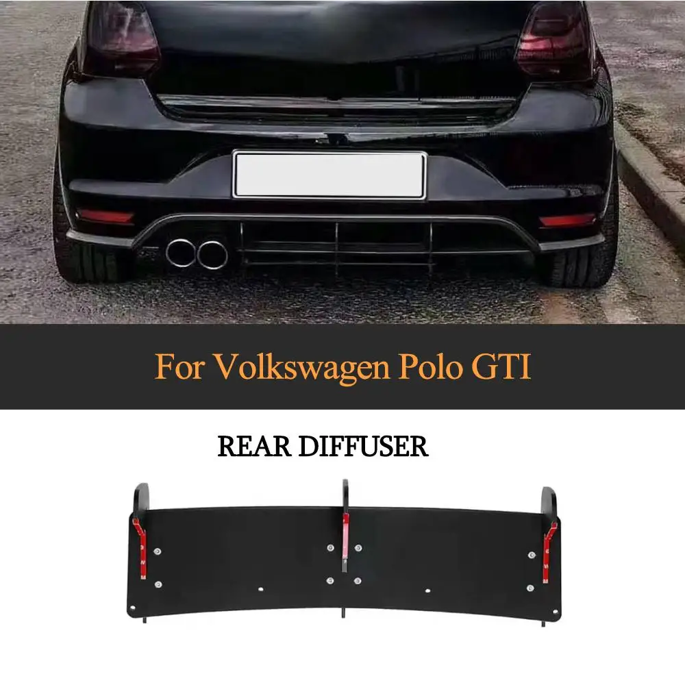Черный Задний бампер из АБС-пластика диффузор спойлер для Volkswagen VW POLO GTI
