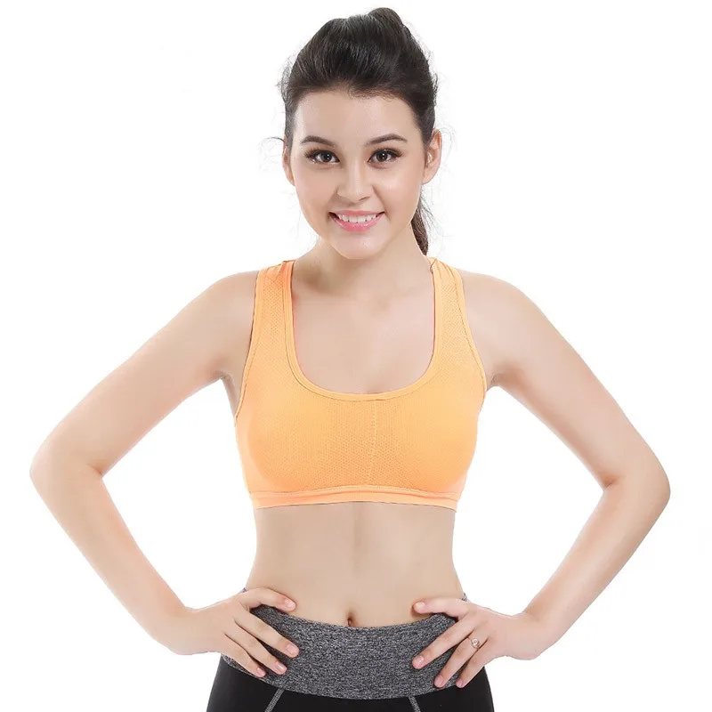 

Butterfly Back Seamless Cotton Absorb Sweat Bra Women Padded Bra Top Underwear Fitness Seamless Stretch Vest Bra Lingerie