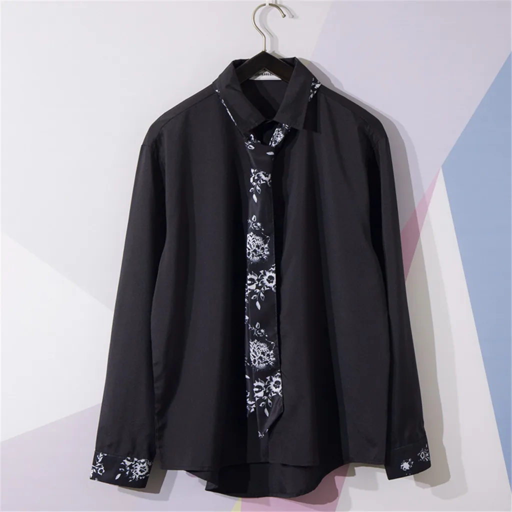 JAYCOSIN Men Summer Fashion Shirts Casual Printing Beach Long-Sleeve Top Blouse Chemise Homme Slim Fit Mens Shirt #45 | Мужская одежда