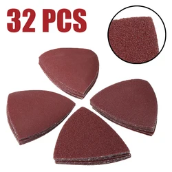 Disque de ponçage triangulaire pour bois et métal, 32 pièces, grain 60/120/180/240, pour outil de polissage 