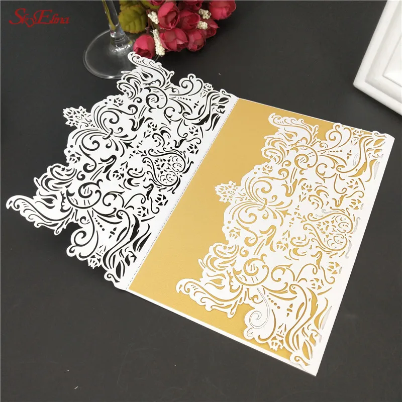 30 шт. роскошные свадебные пригласительные открытки винтажные лазерные