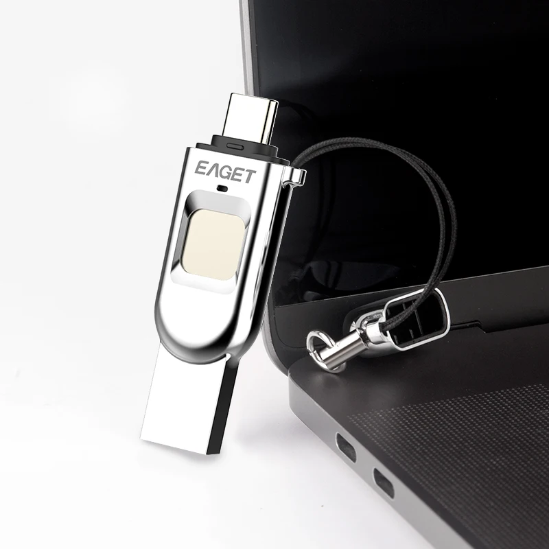 US $33.98 EAGET FU68 Fingerprint U Disk Data Encryption Accurate Recognition TypeC Interface USB Flash Disk HiSpeed USB30 64GB 128GB