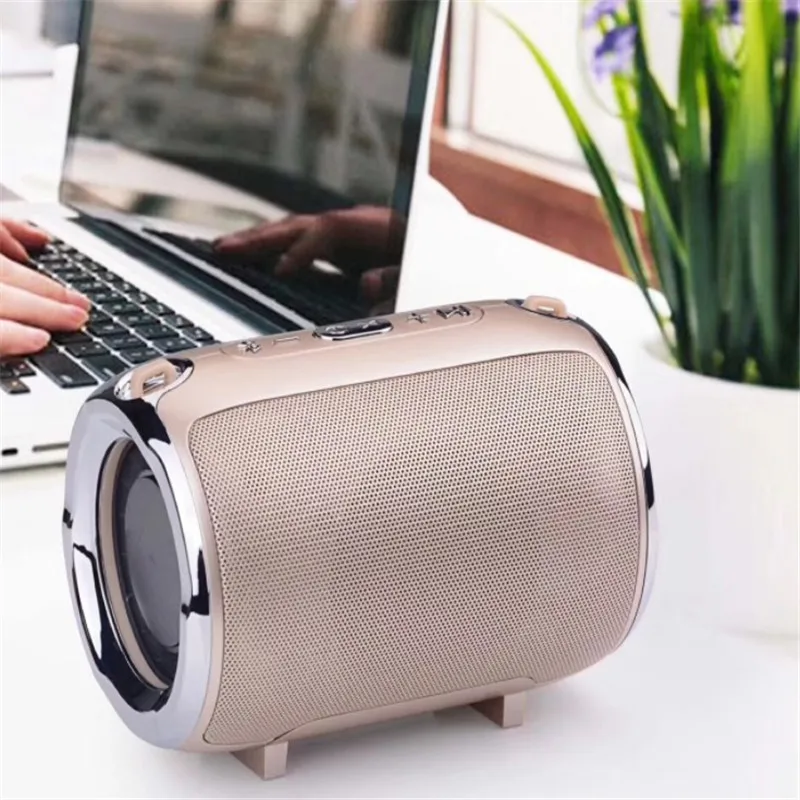 gold S518 Speaker Портативный Bluetooth динамик на открытом воздухе тяжелый сабвуфер Hi-Fi супербасы беспроводные колонки с tf-картой u-диск fm-радио для IPhone huawei - Цвет: gold S518 Speaker