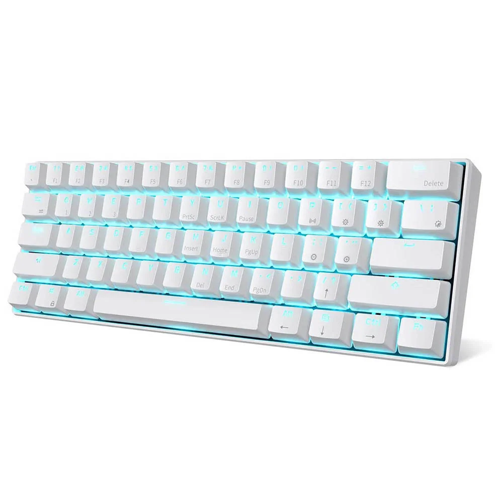 Mini Mechanical RK61 Keyboard Blue Backlight 61 Key BT Dual Mode for Gamer Phone/Tablet White with Gateron Red Switches | Компьютеры и