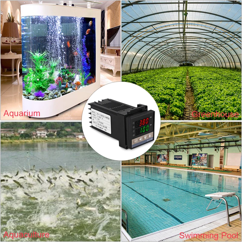 REX-C100 220VAC цифровой PID регулятор температуры REX C100 термостат+ 40A реле SSR+ K термопара 1 м датчик
