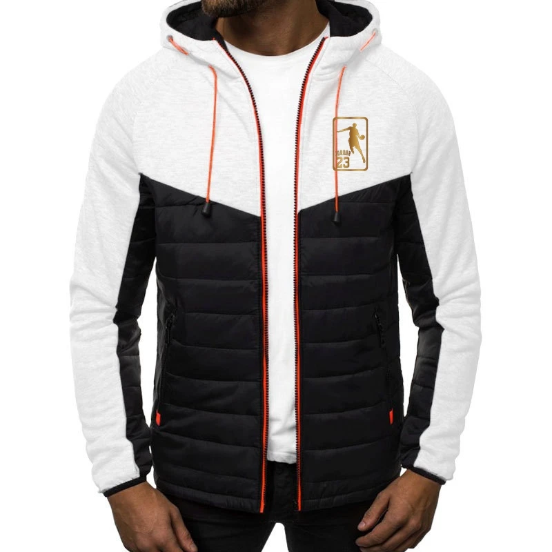

Fashion Brand Printed Hoody Spliced Jacket Men Hoodies Sweatshirts Casual Coat Hooded Zipper Cardigan Plus Fleece M-3XL Sportswe