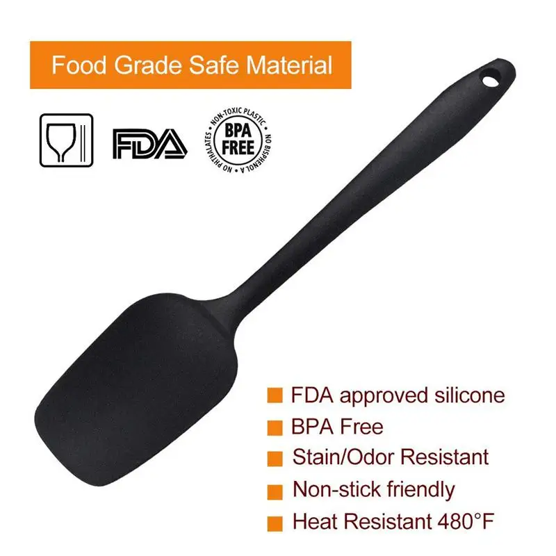 Силиконовая лопатка для выпечки, набор из 5 термостойких силиконовых кухонных лопаток 500 F для кондитерских изделий, металлическая кулинарная лопатка, лопатка, анти