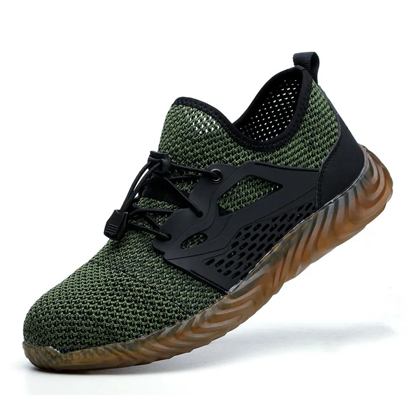 825green Jackshibo/защитная обувь; мужские ботинки; сезон осень; дышащая Рабочая обувь со стальным носком; неубиваемые безопасные рабочие ботинки; кроссовки - Цвет: 825green