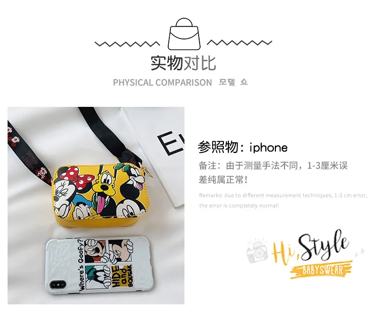 Women Crossbody Bags Disney Cartoon Shoulder Bag for Girls Kids Cute Mickey Mouse Fashion Printed Handbag Children's Gifts