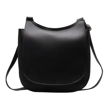 

Women Fashion Wide Solid Color Shoulder Handbags Female Simple PU Leather Women Large Capacity Pure Color Flap Crossbody Bags