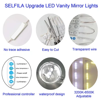 

DIY USB LED Makeup Waterproof Dimmable Strip 5v Lighting Fixture Hollywood Style Vanity Mirror Light Adjustable Brightness