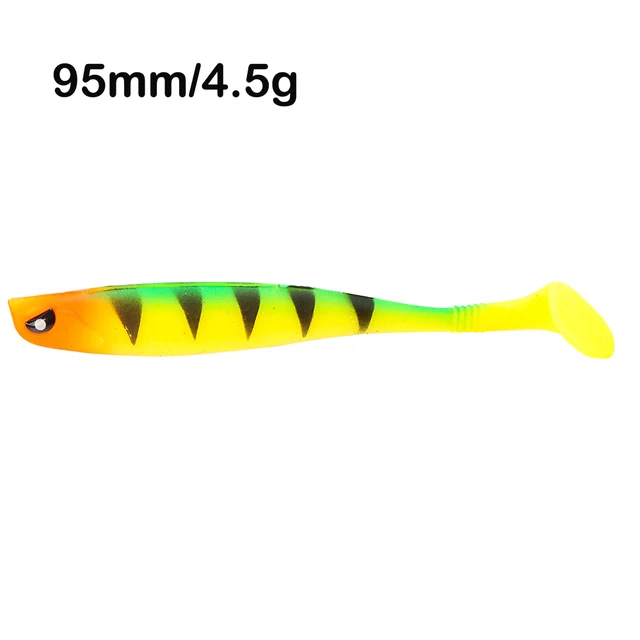 3pcs/lot Soft Fishing Lure 13/9.5cm 10/4.5g  Silicone Bait Shad Worms Bass Pike Minnow Swimbait Rubber Fish Lure High Quality D 4.5G