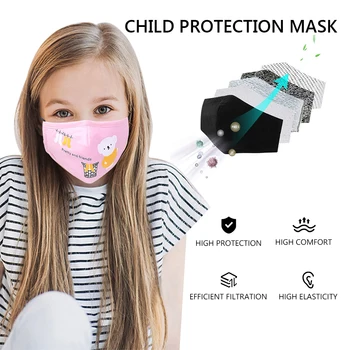 

Children Kids Cotton Dustproof Mouth Mask Muffle Face Cover Activate Carbon Filter Boys Girls Reusable Breathable Maske