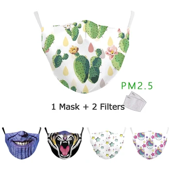 

Mouth Mask PM2.5 Protective Filter Cotton Face Mask Windproof Dust-proof Reusable Washable Protective Facemask with Filter