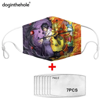 

doginthehole Fashion Anime Design Naruto Print PM2.5 Mouth Mask with 7pcs Carbon Filters Dustproof Reusable Washable Mascaras
