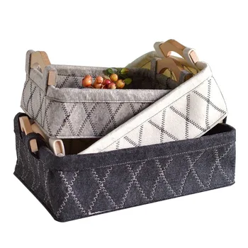 

New Non-Woven Capacity Cosmetic Storage Box Makeup Jewelry Organizer Desktop Storage Basket Organizer Sundries Home Supplies