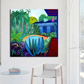 The Garden by David Hockney Printed on Canvas 1