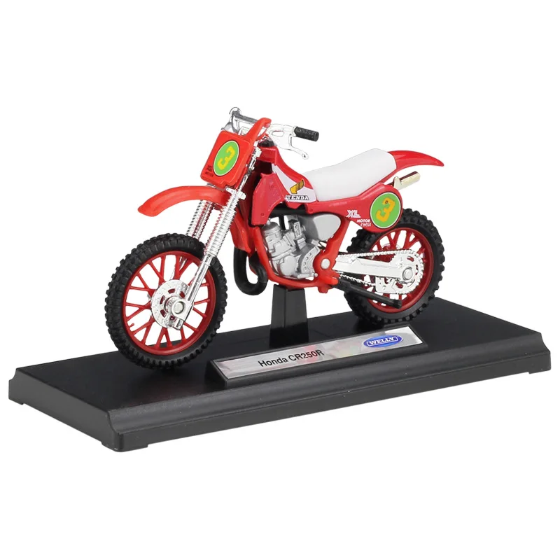 WELLY HONDA CR250R WHITE-RED 1:18 DIE CAST MODEL NEW IN BOX LICENSED MOTORCYCLE 