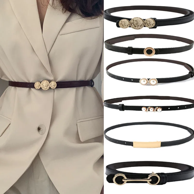 

Cute Buckle Women Belts Luxury brand Rhinestone PU Leather Fashion Thin Belt High Quality Waistband For Ladies Dress Accessories
