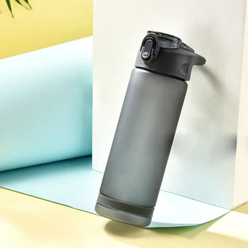 Frosted Grey Стиль матовая бутылка для воды с трубочкой, материал, не содержащий BPA непротекающая чашка 550 мл 750 мл 850 мл чайник для Фитнес/Путешествия/Пеший Туризм - Цвет: Frosted Grey