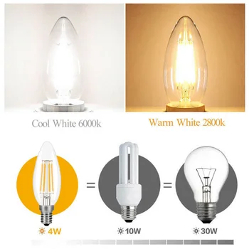 

LED candle light bulb E14 home 4W 2W retro filament low consumption highlight