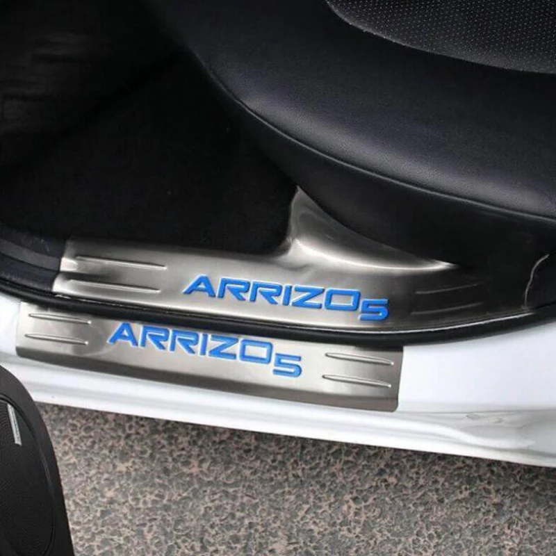 

Lsrtw2017 for Chery Arrizo 5 Car Door Sill Threshold Trims Anti-scratch Protector Interior Accessories Chrome 2016-2020