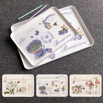 

Tray European-style household rectangular tea tray water cup tea cup tray storage tray cup fruit plate creative round LB80107
