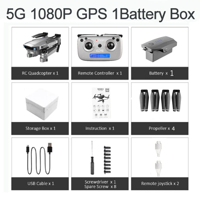 ZLRC SG907 RC gps Дрон с 5G WiFi 90 ° Электрическая регулировка 4K камера следуем за мной Квадрокоптер складной Квадрокоптер VS S167 E520S - Цвет: 5G 1080P GPS 1B BOX