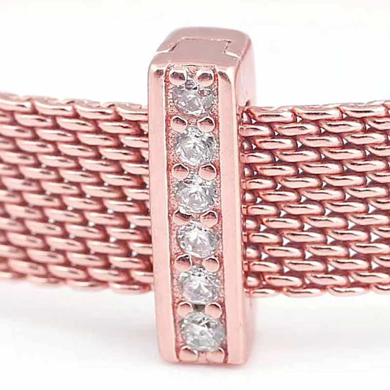 

Original Rose Gold Reflexions Timeless Sparkle Clip Beads Fit 925 Sterling Silver Bead Charm Bracelet Bangle Diy Jewelry