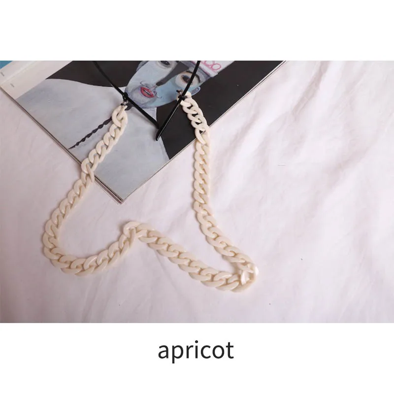 apricot 20 цветов модная акриловая конфетная цветная цепочка для очков для чтения для женщин шнуры бисерный шнурок для очков удерживающие ремни цепочка для солнцезащитных очков - Цвет: apricot