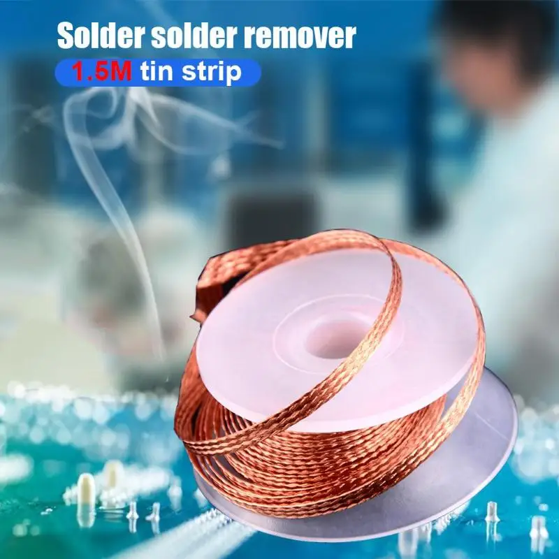 1,5 м Desolder оплетка припоя для снятия фитиль с низким содержанием остатка жестяная Лента BGA инструмент для ремонта Избегайте высокой температуры электрогрелки