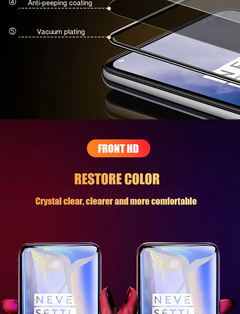 Анти шпионское закаленное стекло для OnePlus 7 полное покрытие Защита экрана для OnePlus 7T защита конфиденциальности Закаленное стекло пленка
