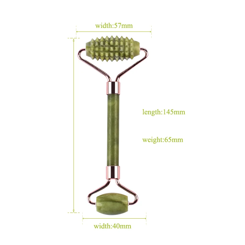 Зеленый нефритовый ролик для лица с микронеедами подарочные коробки Helu Нефритовый камень Boby Антицеллюлитный Массажер красота уход за кожей Инструмент